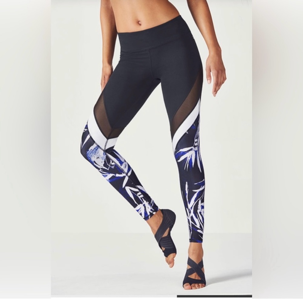 Fabletics Black and Blue Patterned Leggings